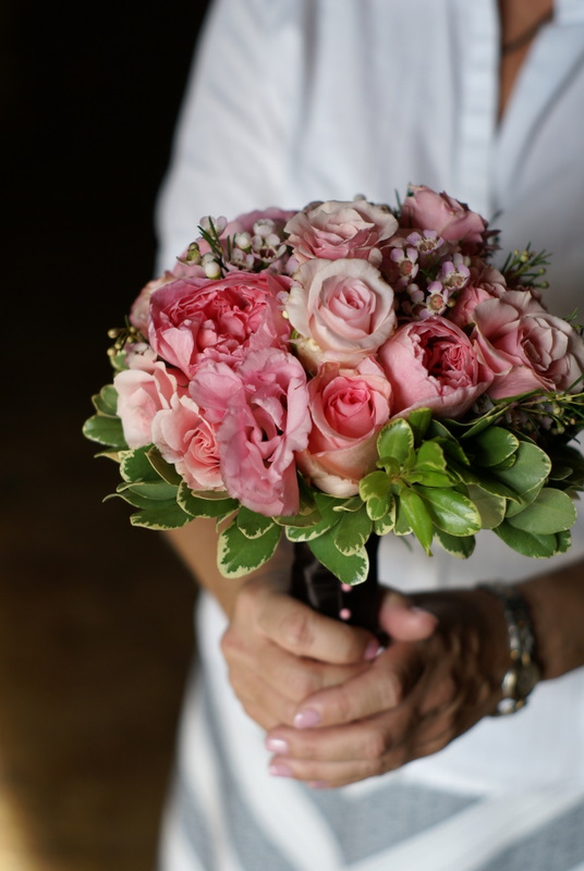 Bridal Bouquet LUCKY Bamboo, Flowers & Orchids